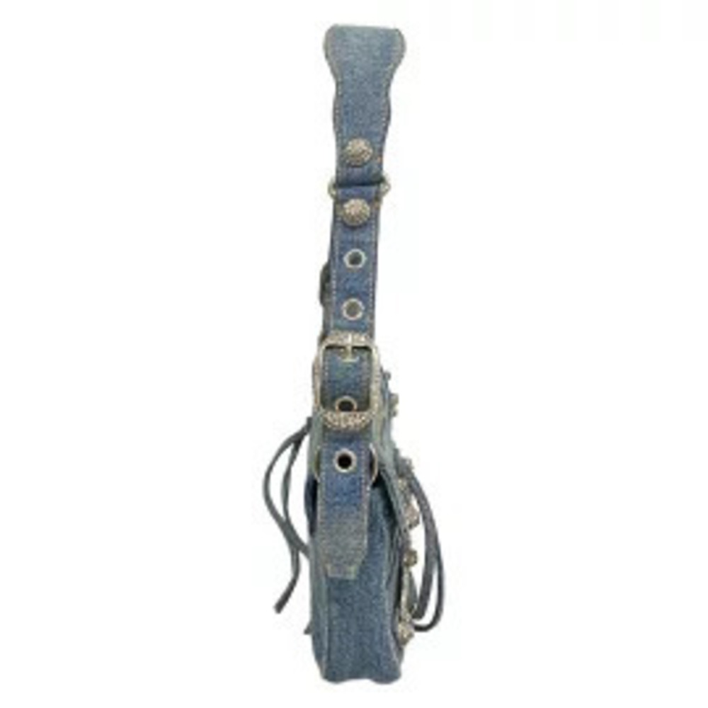 Balenciaga Le Cagole Sling Bag Shoulder Rhinestones Blue